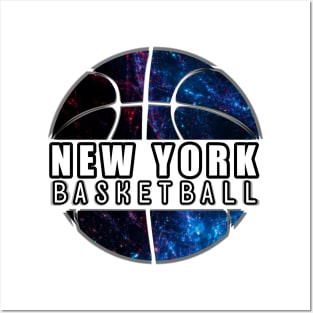 New York Basketball - Sports City Fan - Cosmic Abstract Posters and Art